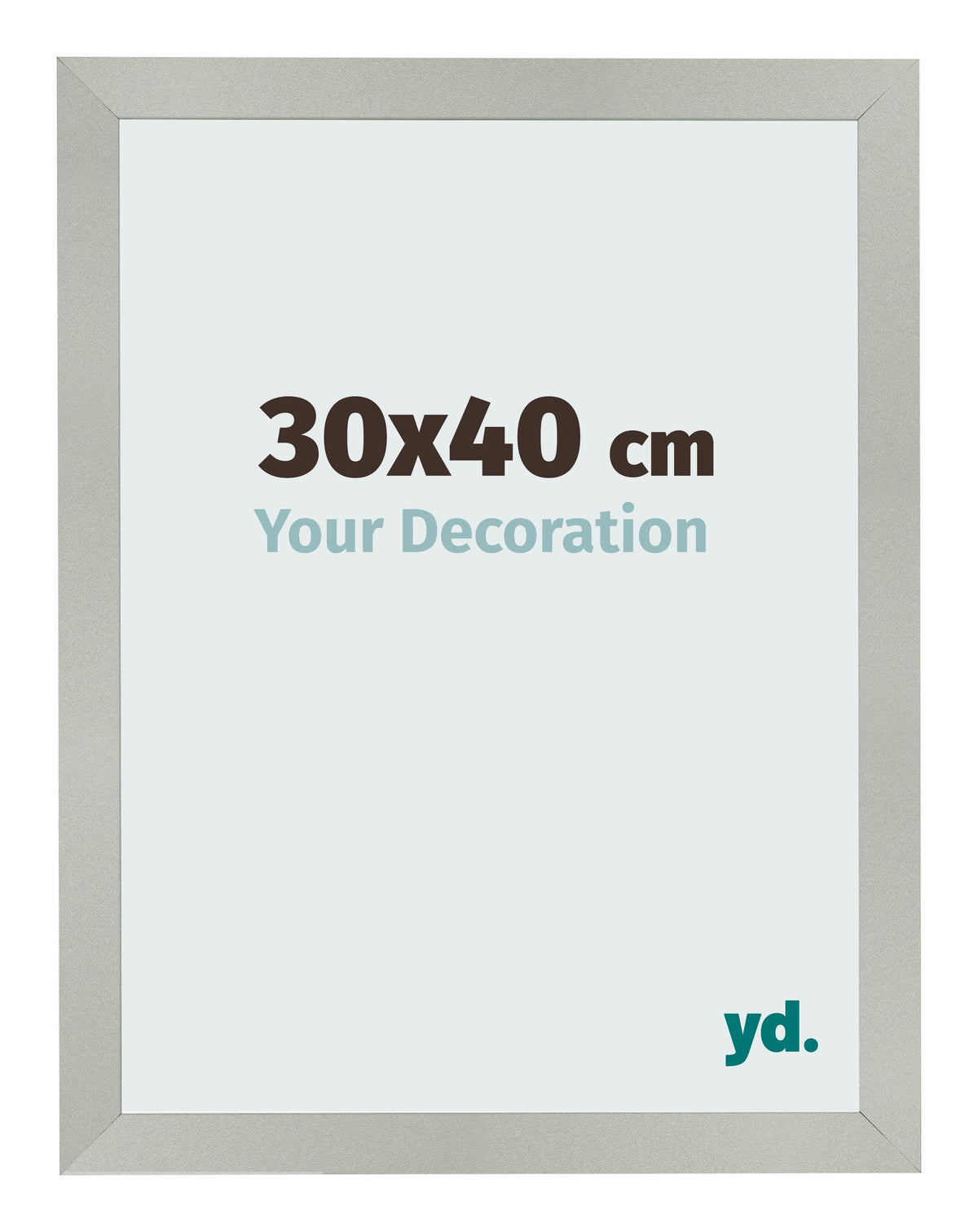 Photo Frame 30x40cm Silver Matte MDF Bologna Front Size | Yourdecoration.com
