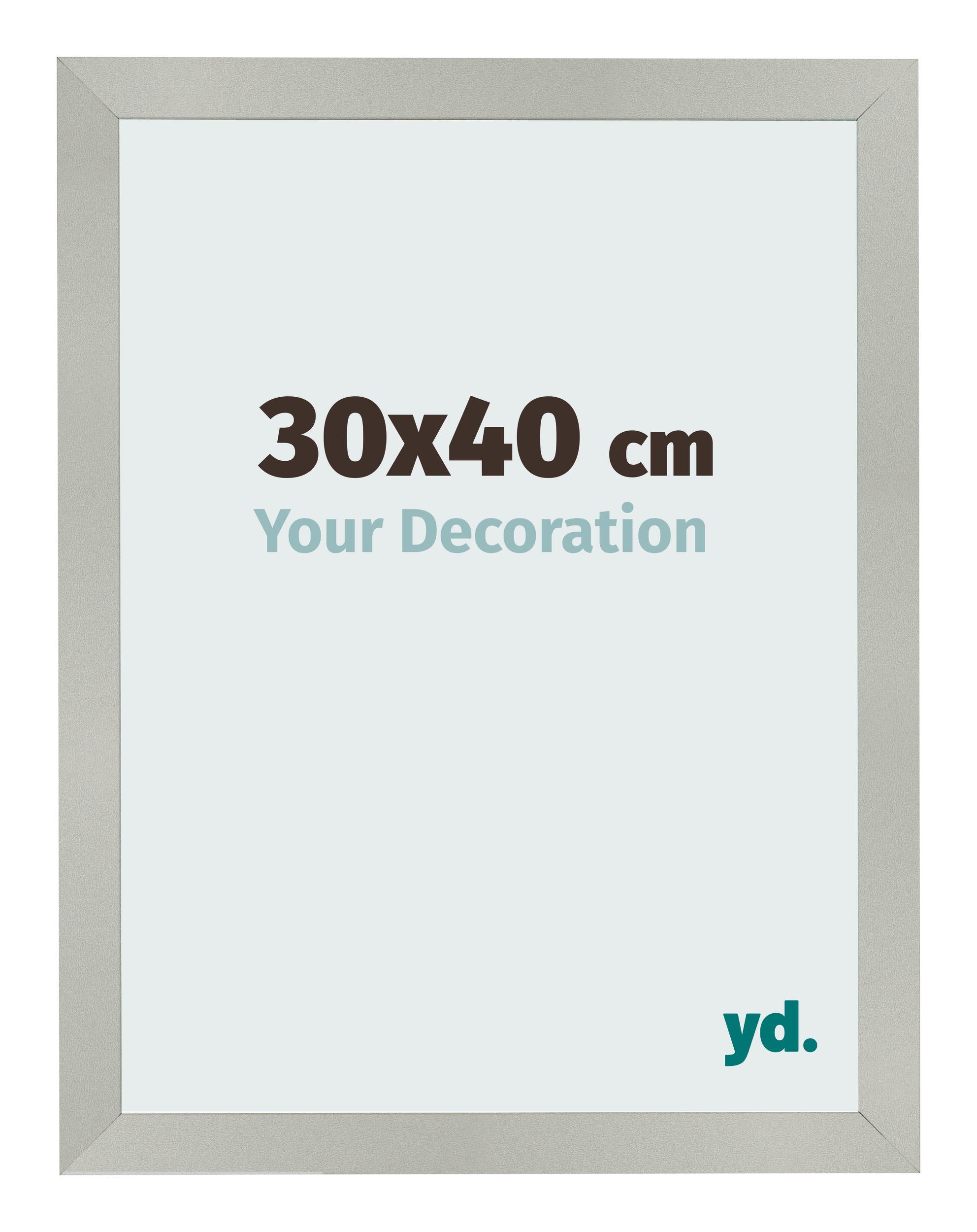 Photo Frame 30x40cm Silver Matte MDF Bologna Front Size | Yourdecoration.com
