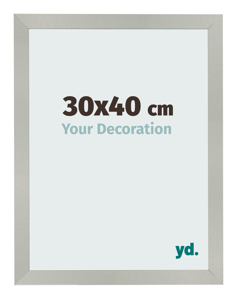 Photo Frame 30x40cm Silver Matte MDF Bologna Front Size | Yourdecoration.com