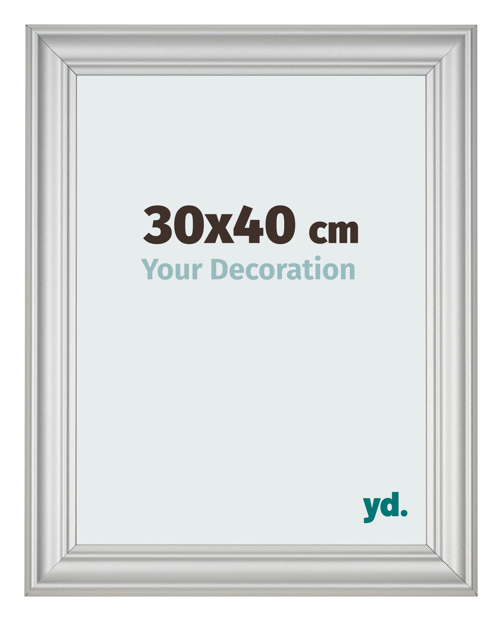 Photo Frame 30x40cm Silver Matte MDF Lazio Front Size | Yourdecoration.com
