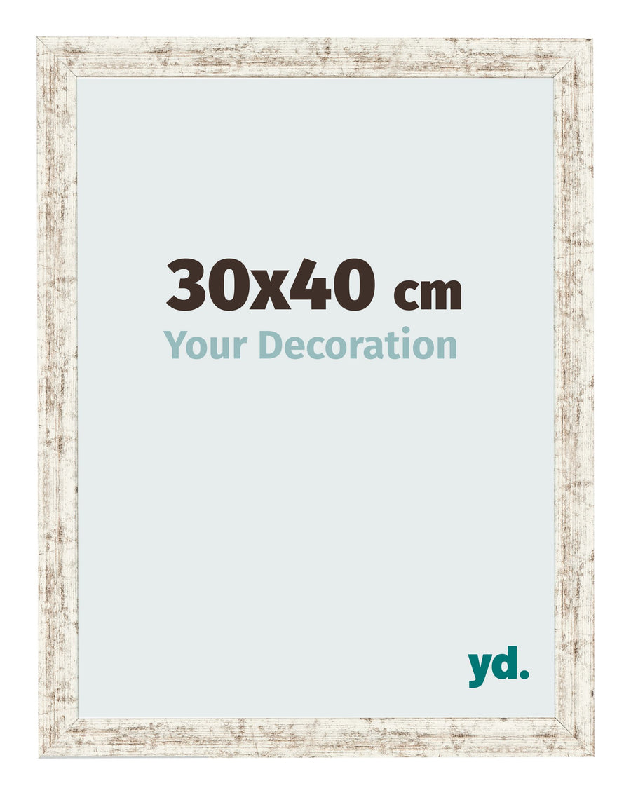 Photo Frame 30x40cm White Vintage MDF Bologna Front Size | Yourdecoration.com