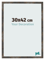 Photo Frame 30x42 cm Oxidized Metal MDF Bologna Front Size | Yourdecoration.com