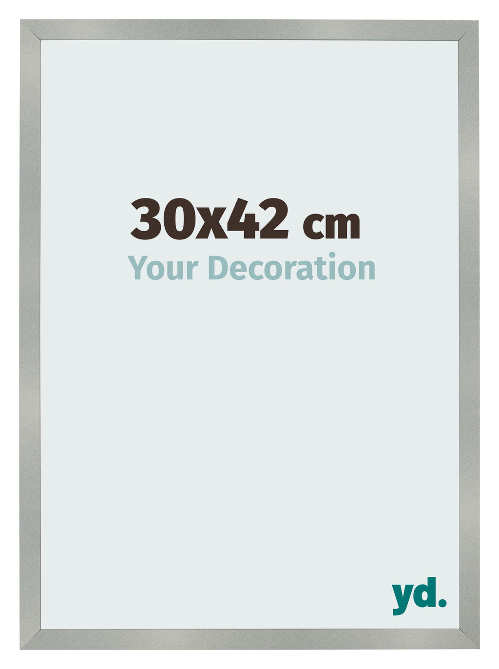 Photo Frame 30x42cm Aluminum Brushed MDF Bologna Front Size | Yourdecoration.com