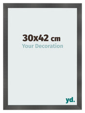Photo Frame 30x42cm Black Silver Polished MDF Pisa Front Size | Yourdecoration.com