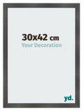 Photo Frame 30x42cm Black Silver Polished MDF Pisa Front Size | Yourdecoration.com