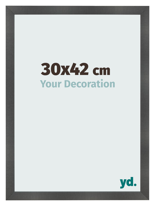 Photo Frame 30x42cm Black Silver Polished MDF Pisa Front Size | Yourdecoration.com