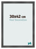Photo Frame 30x42cm Black Silver Polished MDF Pisa Front Size | Yourdecoration.com