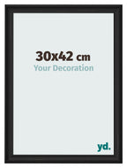 Photo Frame 30x42cm Black Woodgrain MDF Lazio Front Size | Yourdecoration.com