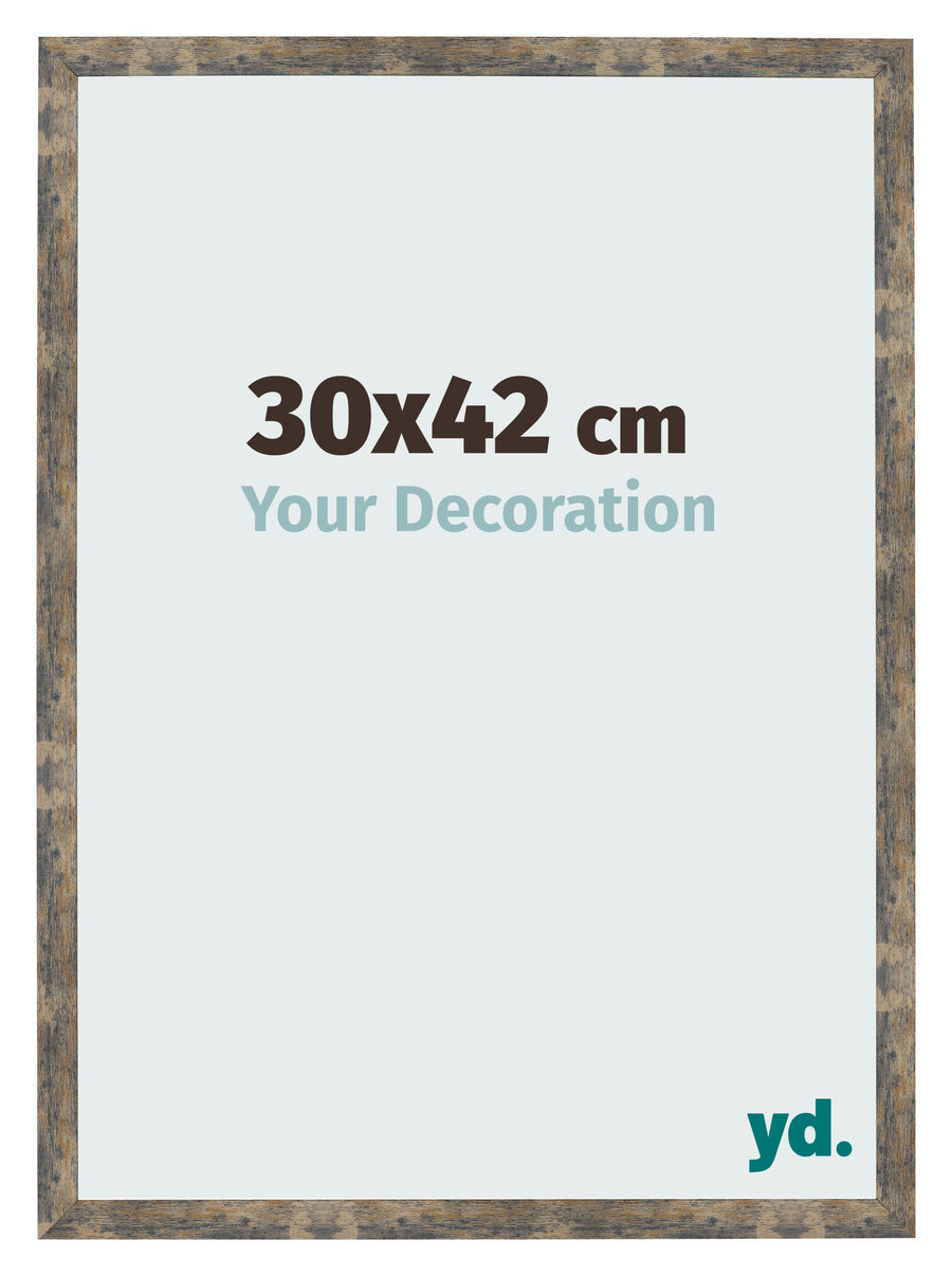 Photo Frame 30x42cm Blue Gold Melange MDF Bologna Front Size | Yourdecoration.com