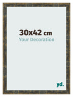 Photo Frame 30x42cm Blue Gold Melange MDF Pisa Front Size | Yourdecoration.com