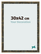 Photo Frame 30x42cm Blue Gold Melange MDF Pisa Front Size | Yourdecoration.com