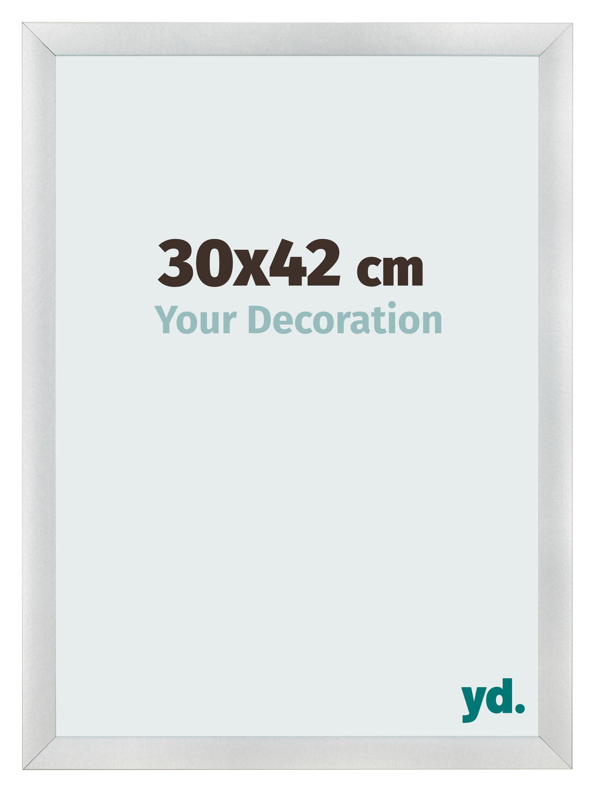 Photo Frame 30x42cm Silver Black Swept MDF Pisa Front Size | Yourdecoration.com