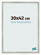 Photo Frame 30x42cm Silver Matte MDF Bologna Front Size | Yourdecoration.com