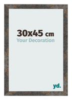 Photo Frame 30x45 cm Oxidized Metal MDF Bologna Front Size | Yourdecoration.com