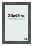 Photo Frame 30x45cm Black Silver Polished MDF Pisa Front Size | Yourdecoration.com