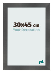 Photo Frame 30x45cm Black Silver Polished MDF Pisa Front Size | Yourdecoration.com