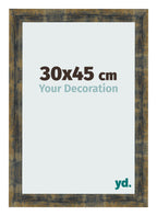 Photo Frame 30x45cm Blue Gold Melange MDF Pisa Front Size | Yourdecoration.com