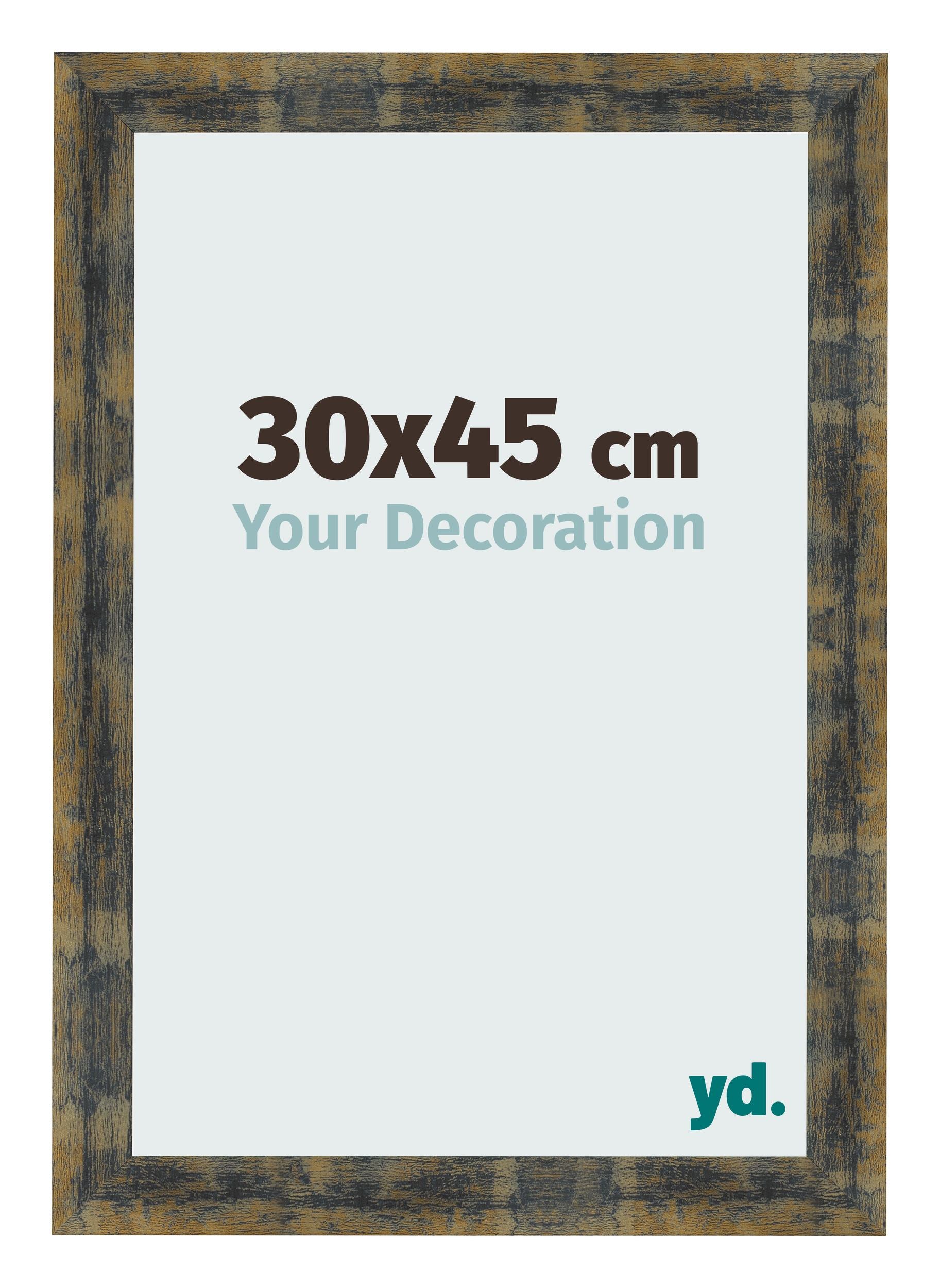 Photo Frame 30x45cm Blue Gold Melange MDF Pisa Front Size | Yourdecoration.com