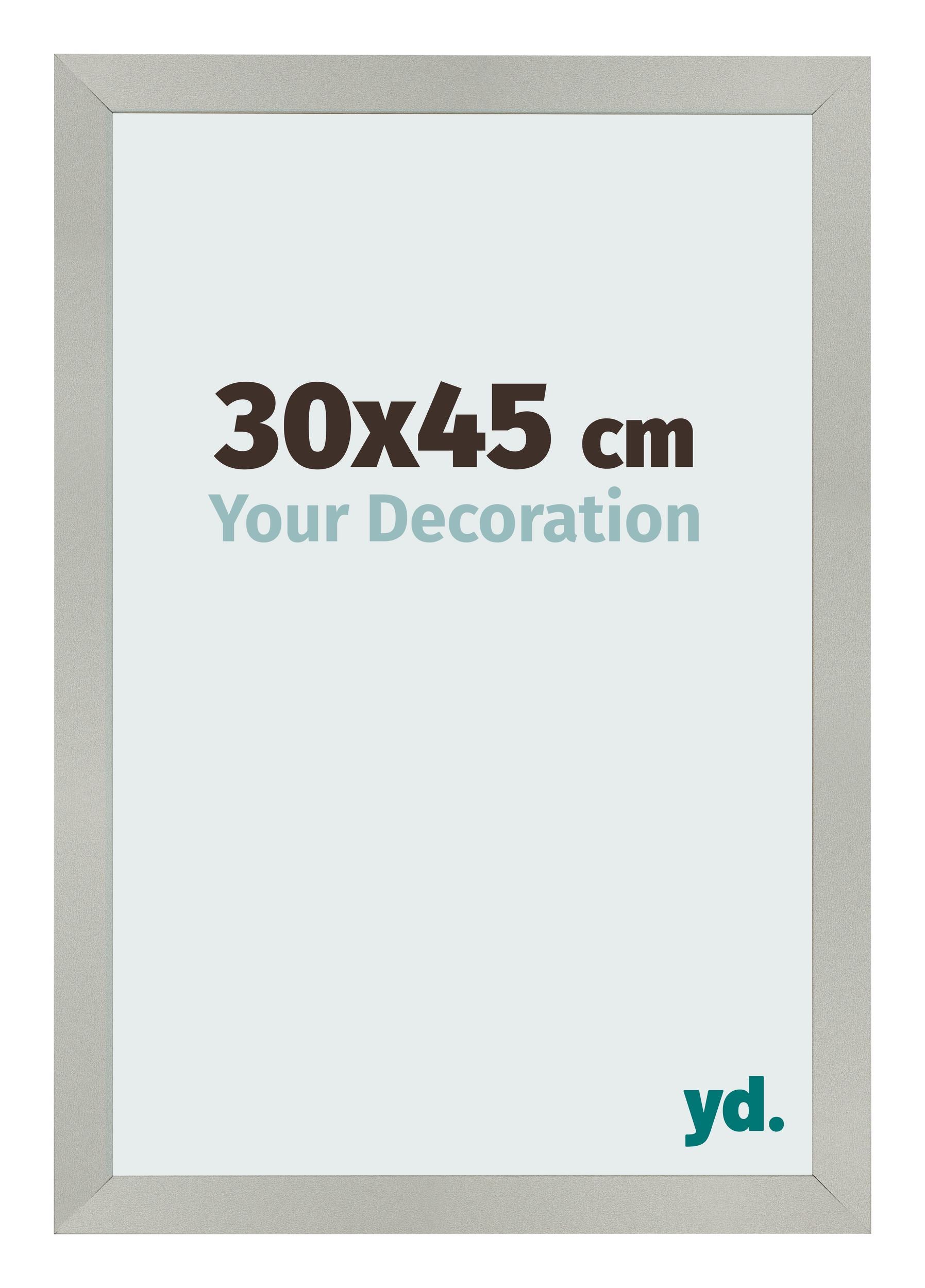 Photo Frame 30x45cm Silver Matte MDF Bologna Front Size | Yourdecoration.com