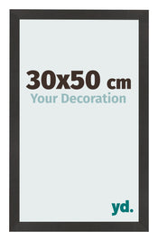 Photo Frame 30x50 cm Black Matte MDF Bologna Front Size | Yourdecoration.com