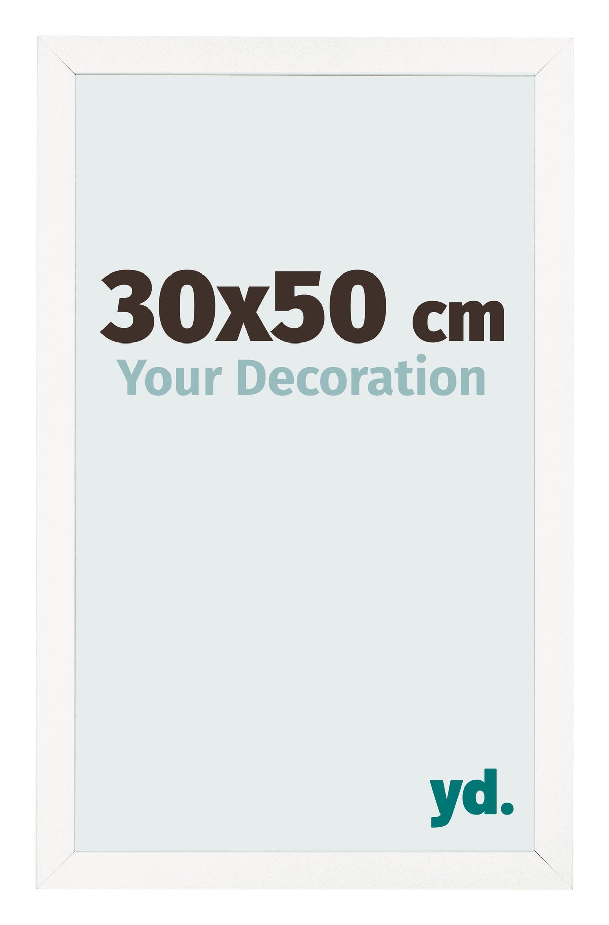 Photo Frame 30x50 cm White High Gloss MDF Bologna Front Size | Yourdecoration.com