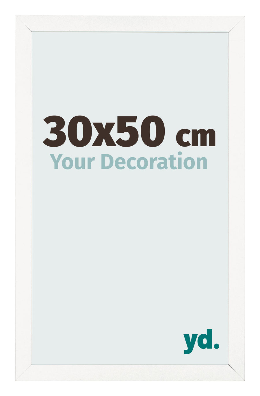 Photo Frame 30x50 cm White High Gloss MDF Bologna Front Size | Yourdecoration.com