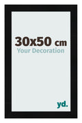 Photo Frame 30x50cm Black Silver Polished MDF Pisa Front Size | Yourdecoration.com