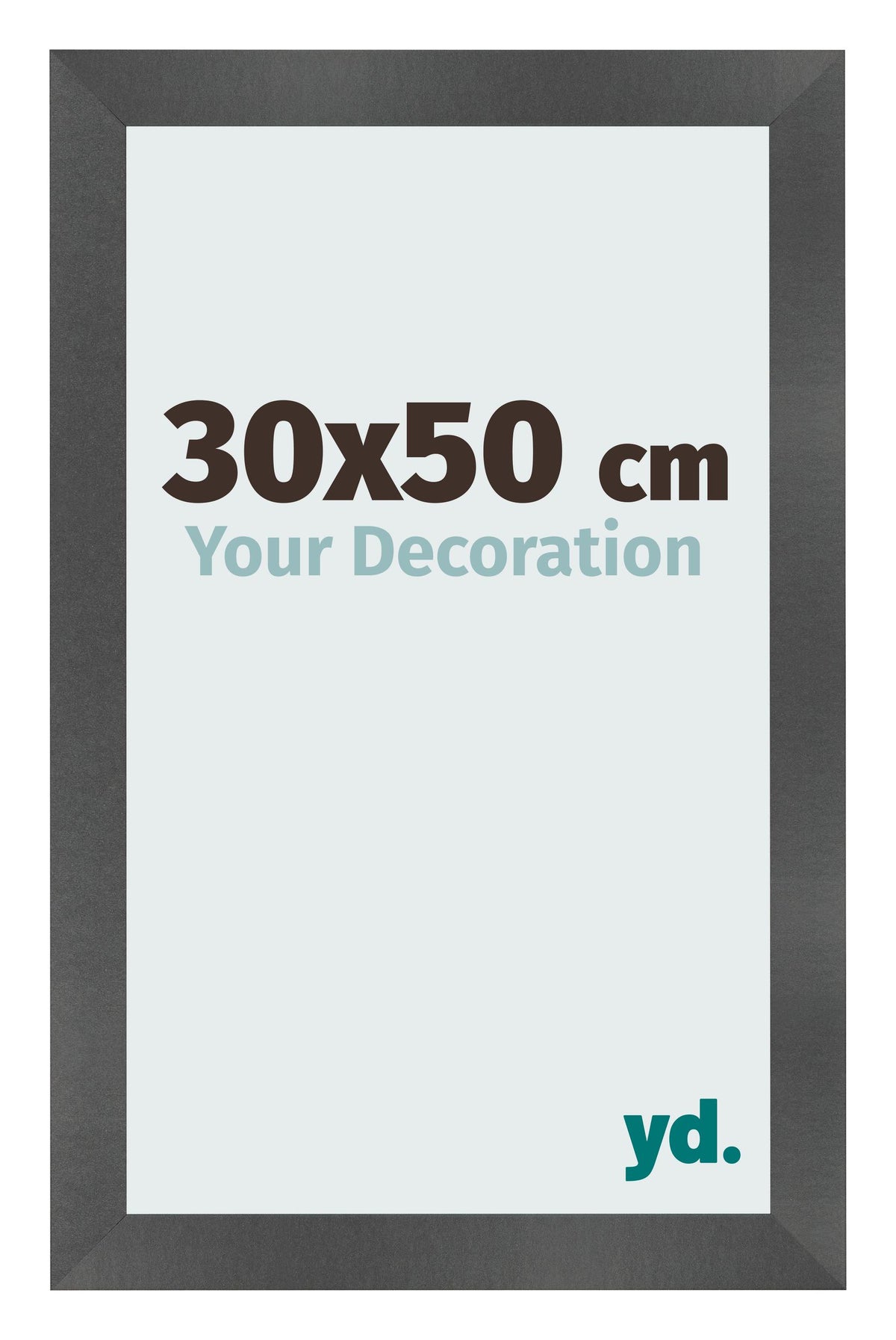 Photo Frame 30x50cm Black Silver Polished MDF Pisa Front Size | Yourdecoration.com