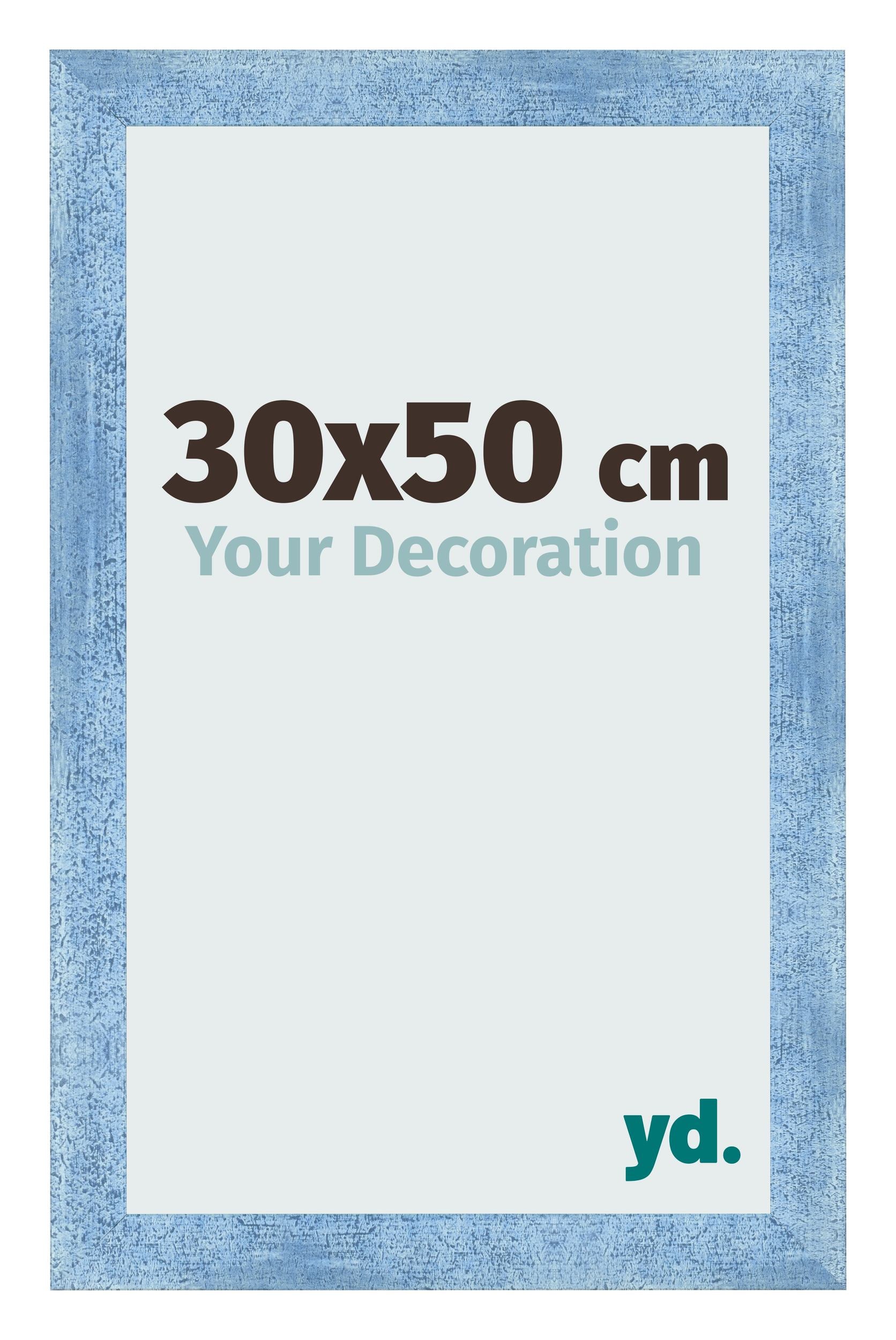 Photo Frame 30x50cm Clear Blue Swept MDF Pisa Front Size | Yourdecoration.com