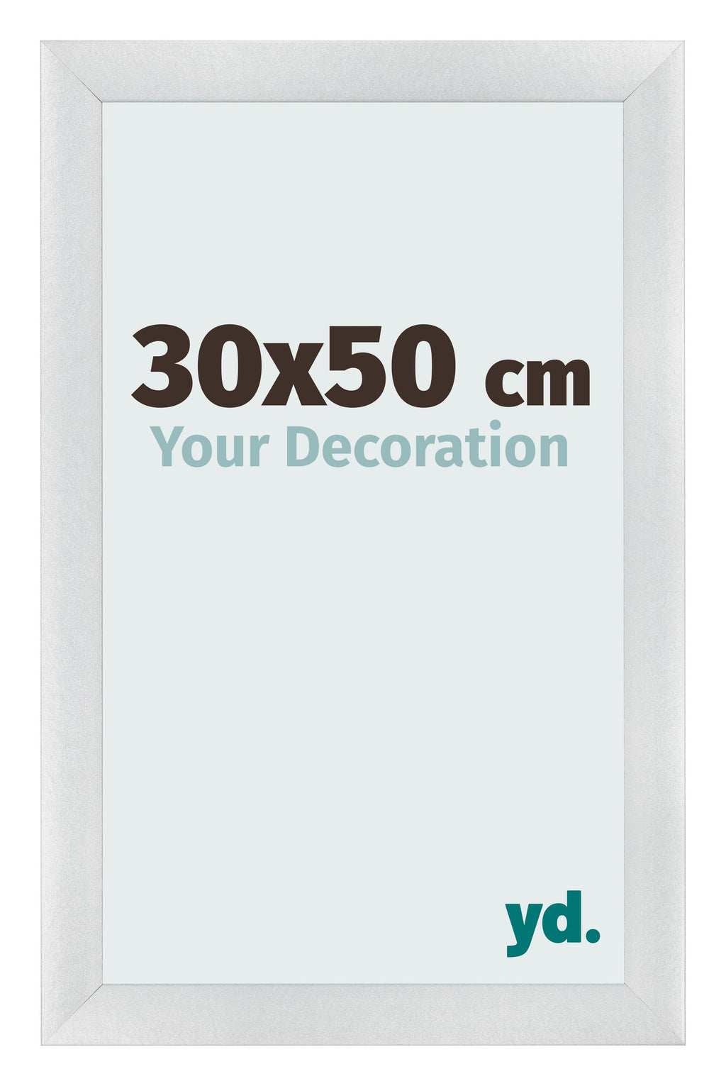 Photo Frame 30x50cm Silver Black Swept MDF Pisa Front Size | Yourdecoration.com