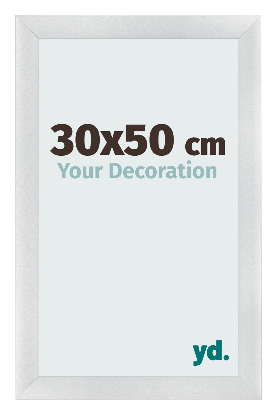 Photo Frame 30x50cm Silver Black Swept MDF Pisa Front Size | Yourdecoration.com