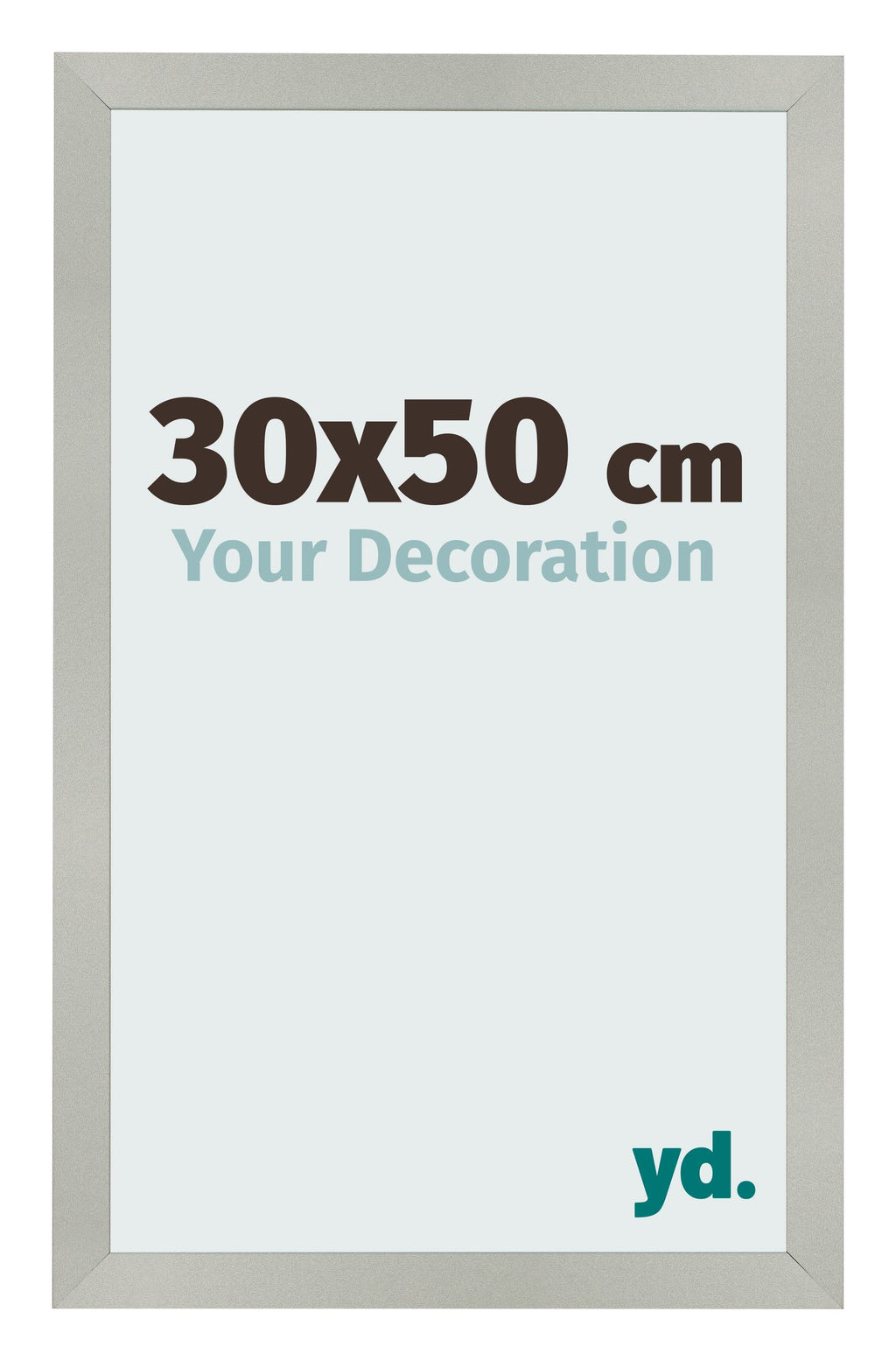 Photo Frame 30x50cm Silver Matte MDF Bologna Front Size | Yourdecoration.com