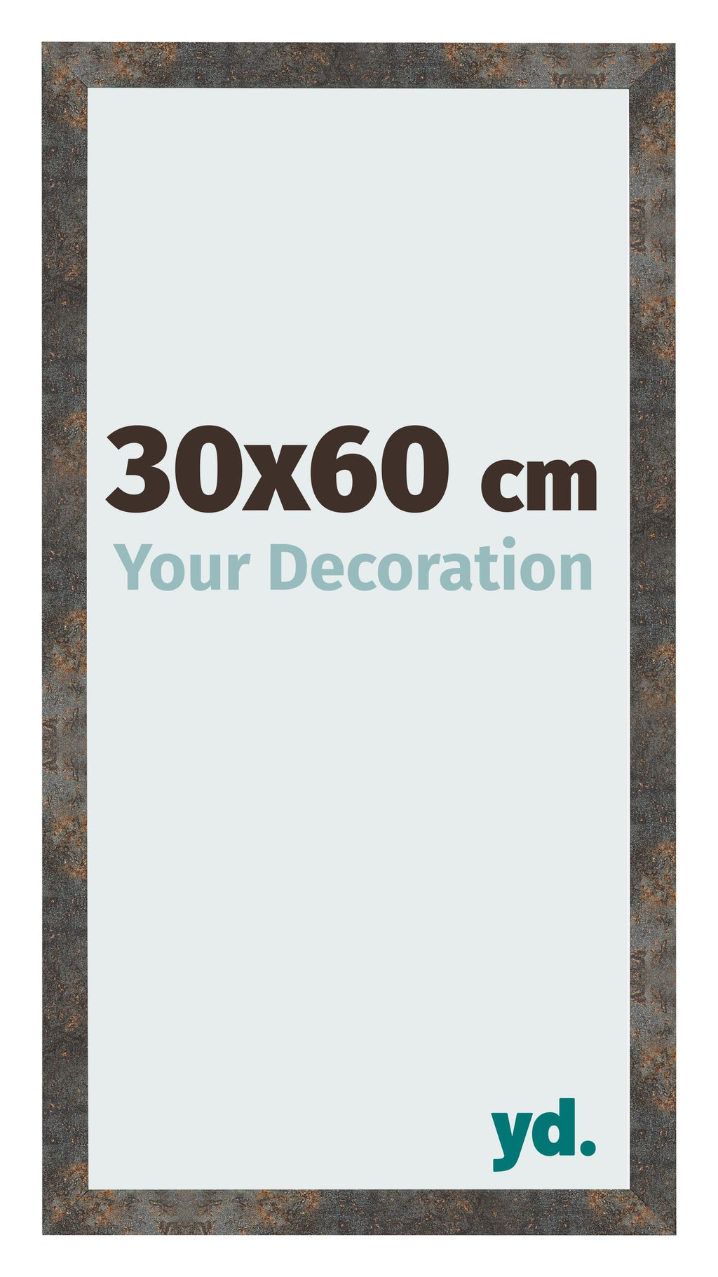 Photo Frame 30x60 cm Oxidized Metal MDF Bologna Front Size | Yourdecoration.com