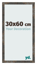Photo Frame 30x60 cm Oxidized Metal MDF Bologna Front Size | Yourdecoration.com