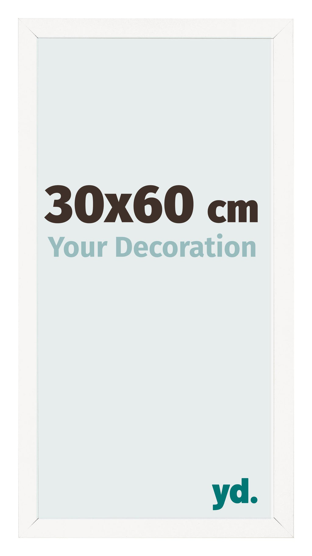 Photo Frame 30x60 cm White High Gloss MDF Bologna Front Size | Yourdecoration.com