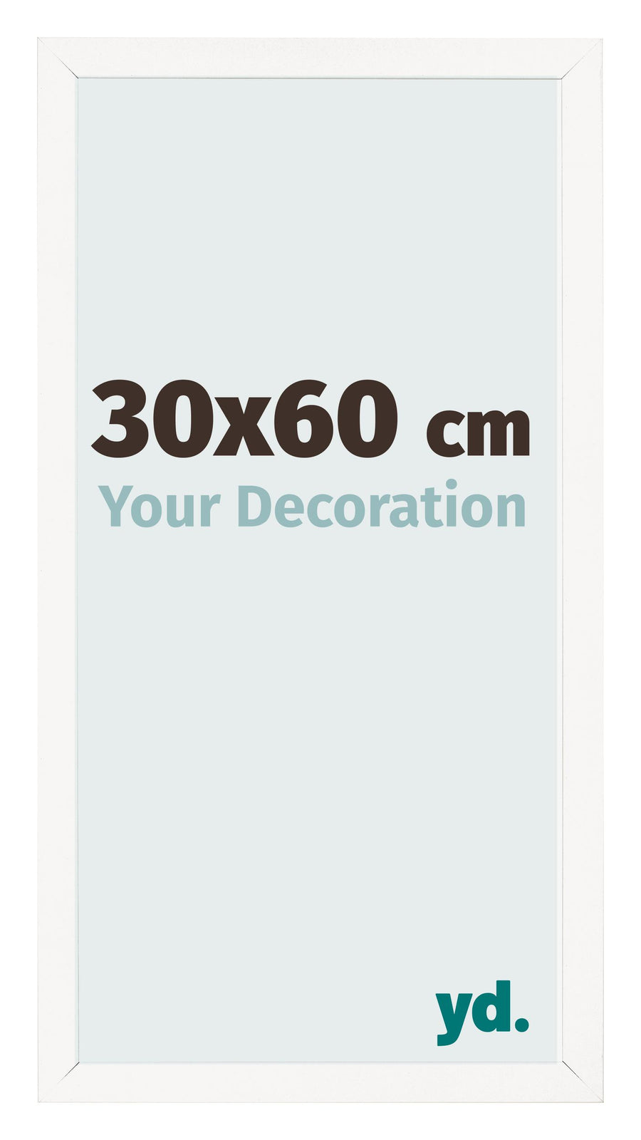 Photo Frame 30x60 cm White High Gloss MDF Bologna Front Size | Yourdecoration.com