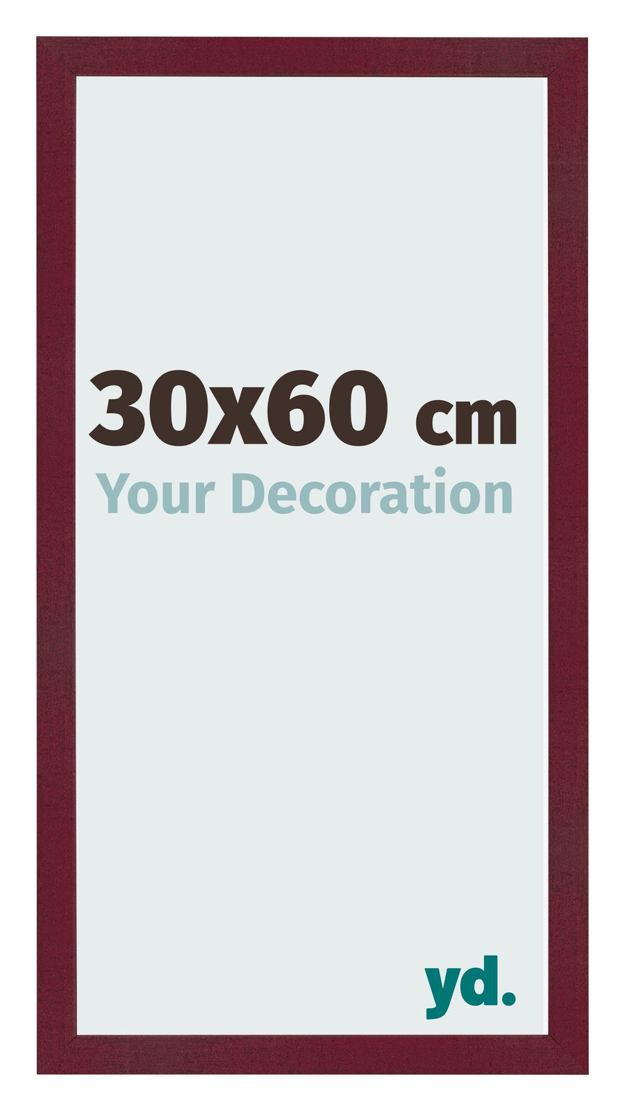 Photo Frame 30x60 cm Wine Red Swept MDF Bologna Front Size | Yourdecoration.com