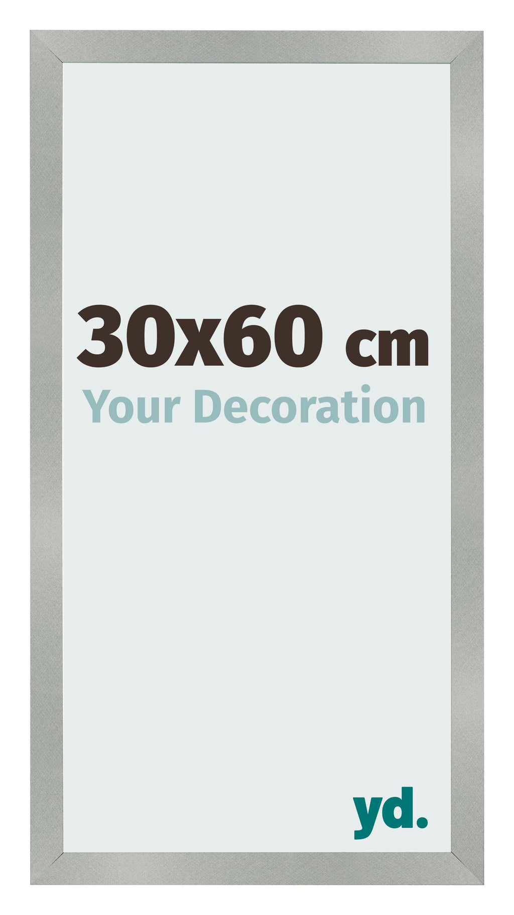 Photo Frame 30x60cm Aluminum Brushed MDF Bologna Front Size | Yourdecoration.com