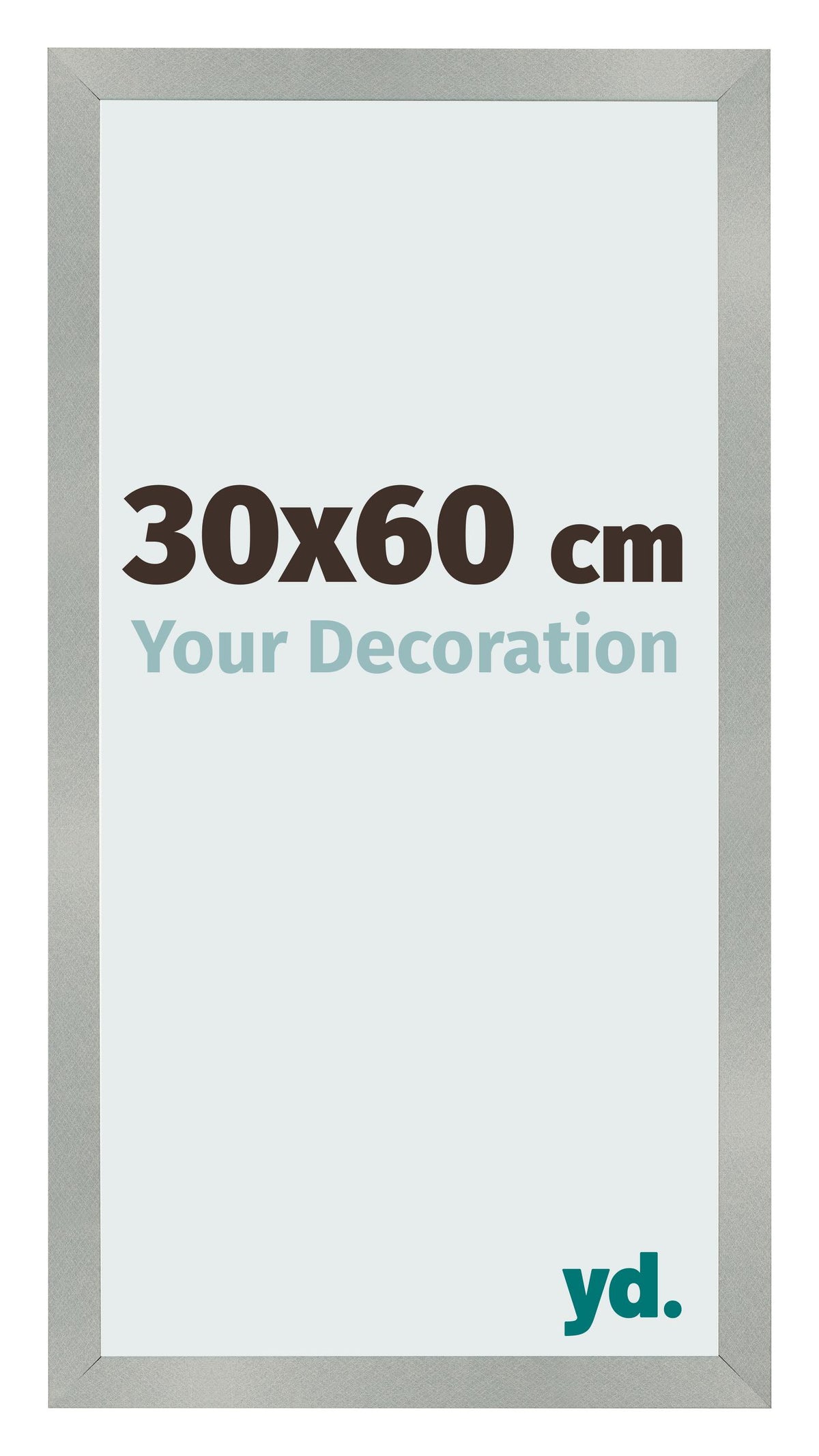 Photo Frame 30x60cm Aluminum Brushed MDF Bologna Front Size | Yourdecoration.com