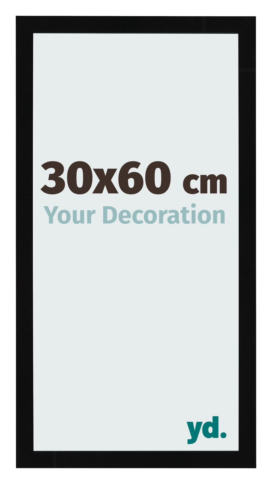Photo Frame 30x60cm Black High Gloss MDF Bologna Front Size | Yourdecoration.com