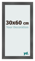 Photo Frame 30x60cm Black Silver Polished MDF Pisa Front Size | Yourdecoration.com