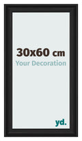Photo Frame 30x60cm Black Woodgrain MDF Lazio Front Size | Yourdecoration.com