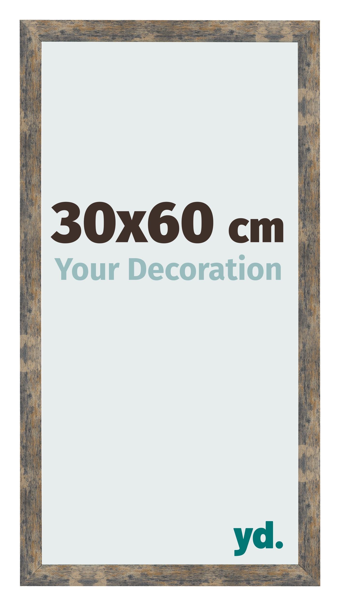 Photo Frame 30x60cm Blue Gold Melange MDF Bologna Front Size | Yourdecoration.com
