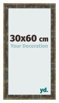 Photo Frame 30x60cm Blue Gold Melange MDF Pisa Front Size | Yourdecoration.com