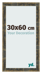 Photo Frame 30x60cm Blue Gold Melange MDF Pisa Front Size | Yourdecoration.com