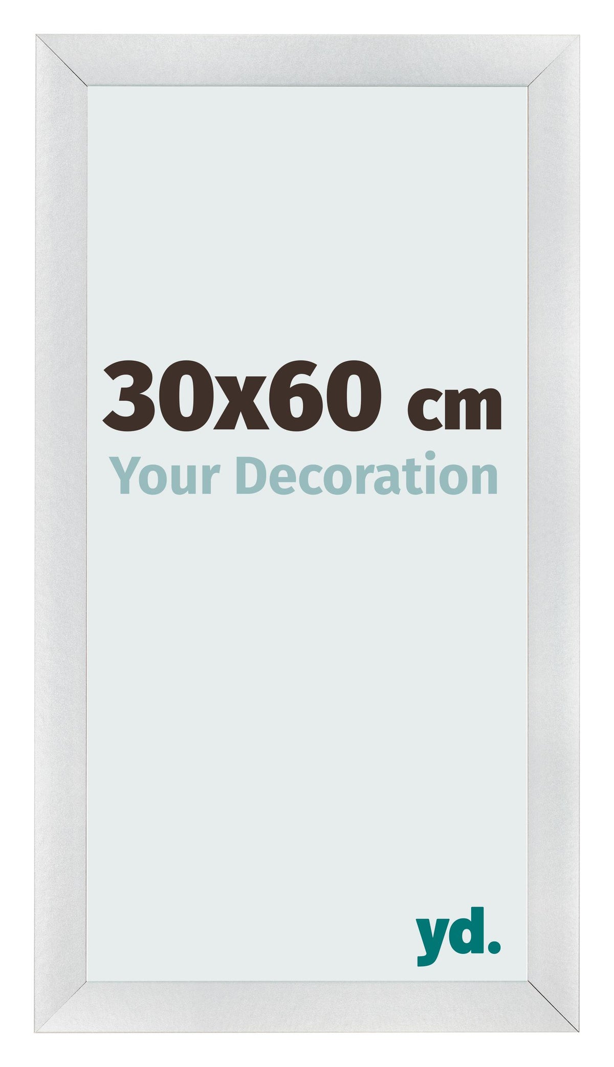 Photo Frame 30x60cm Silver Black Swept MDF Pisa Front Size | Yourdecoration.com