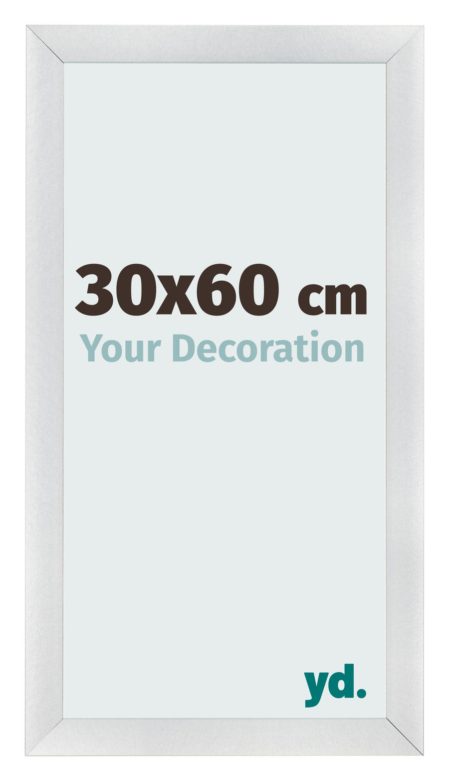 Photo Frame 30x60cm Silver Black Swept MDF Pisa Front Size | Yourdecoration.com