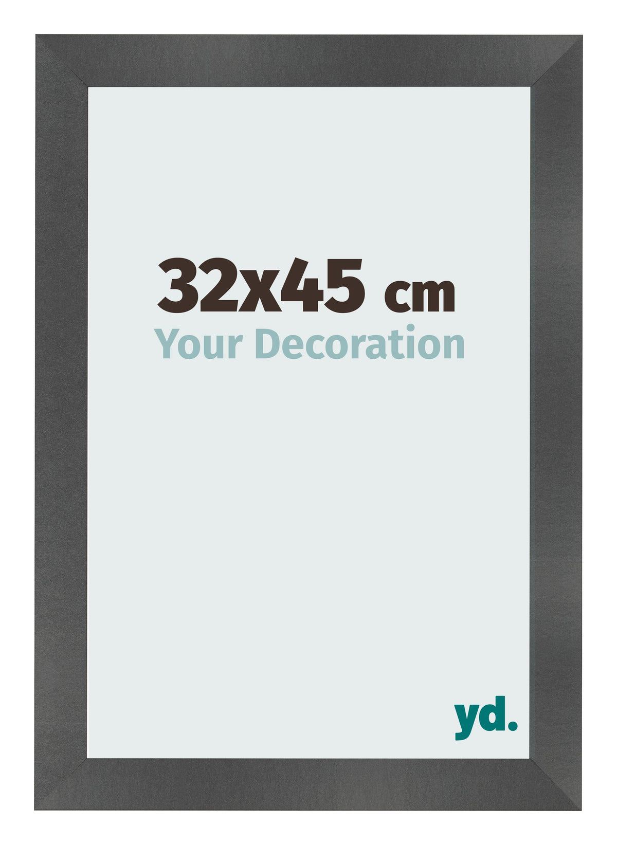Photo Frame 32x45cm Black Silver Polished MDF Pisa Front Size | Yourdecoration.com