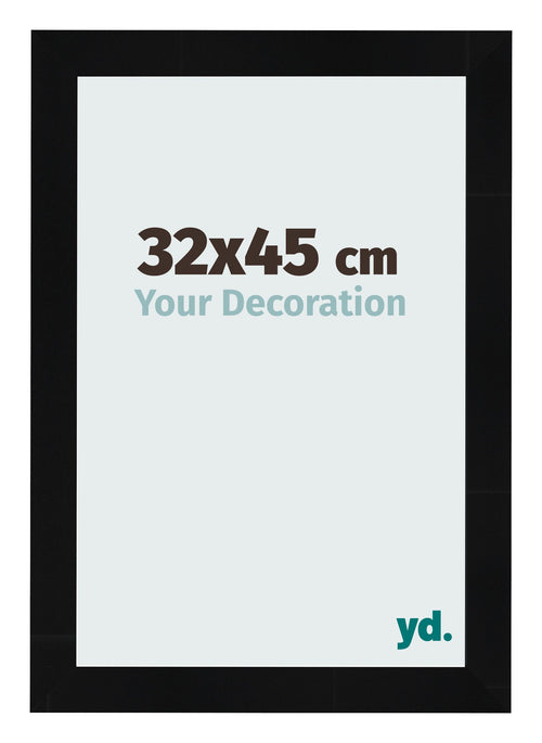 Photo Frame 32x45cm Black Silver Polished MDF Pisa Front Size | Yourdecoration.com