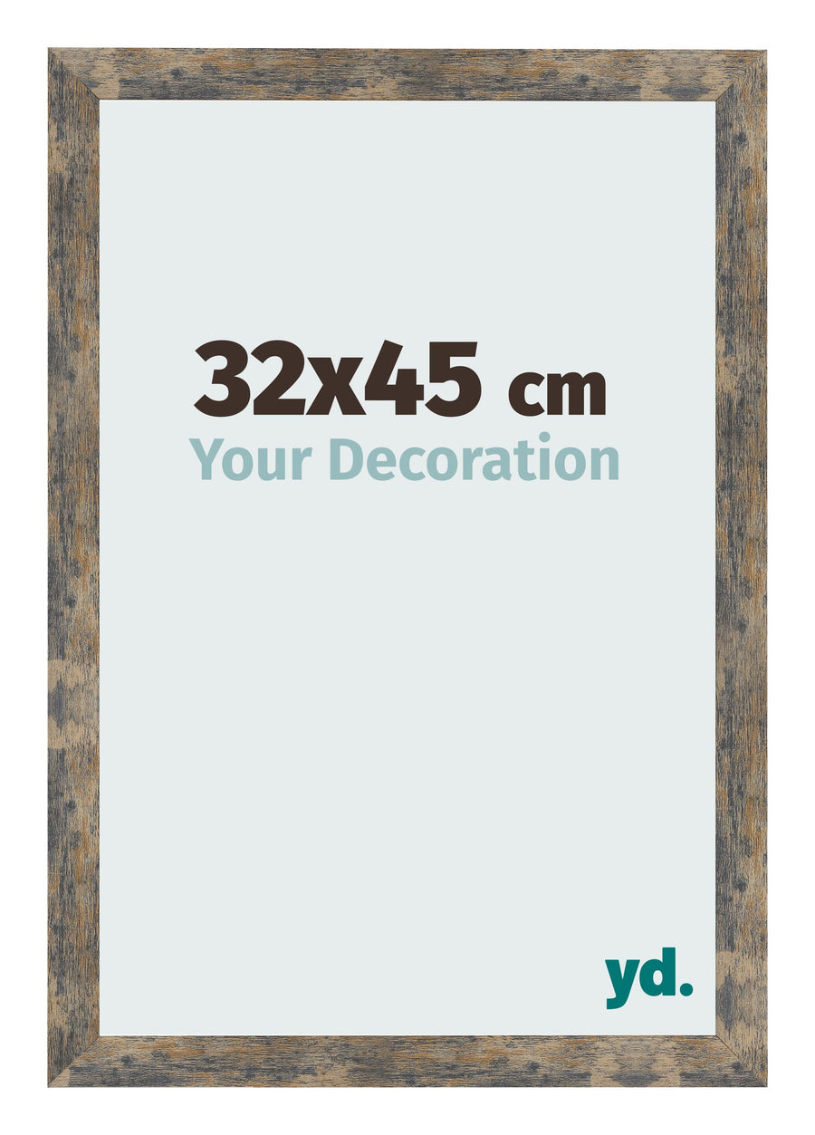 Photo Frame 32x45cm Blue Gold Melange MDF Bologna Front Size | Yourdecoration.com